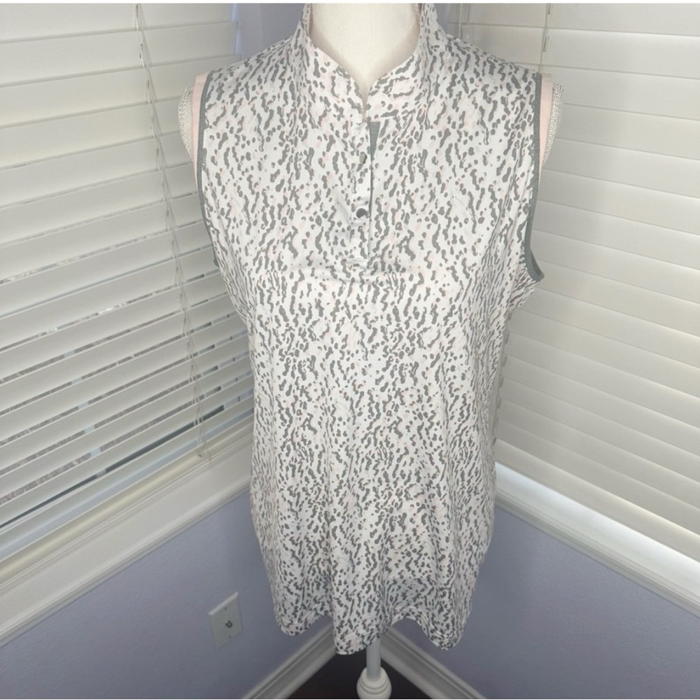 Sport Haley Pink and Gray Sleeveless Blouse